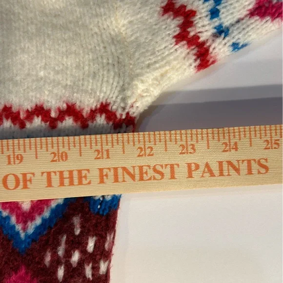 LOFT Fair Isle Pink Blue Mock Neck Sweater M - Picture 9 of 9